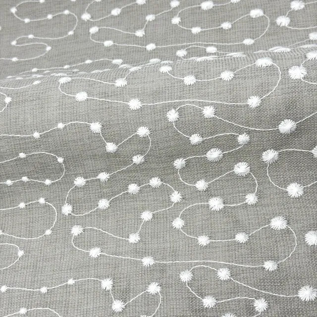 Elegant Embroidery Filigree Blend Linen, 54"Width, CL1059