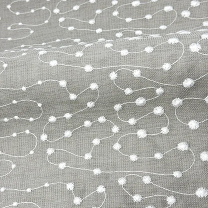 Elegant Embroidery Filigree Blend Linen, 54"Width, CL1059