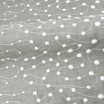 Elegant Embroidery Filigree Blend Linen, 54"Width, CL1059