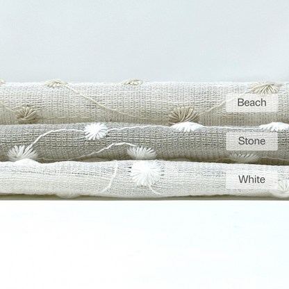 Embroidery Filigree Blend Sheer Linen Flat Shade, CL1059