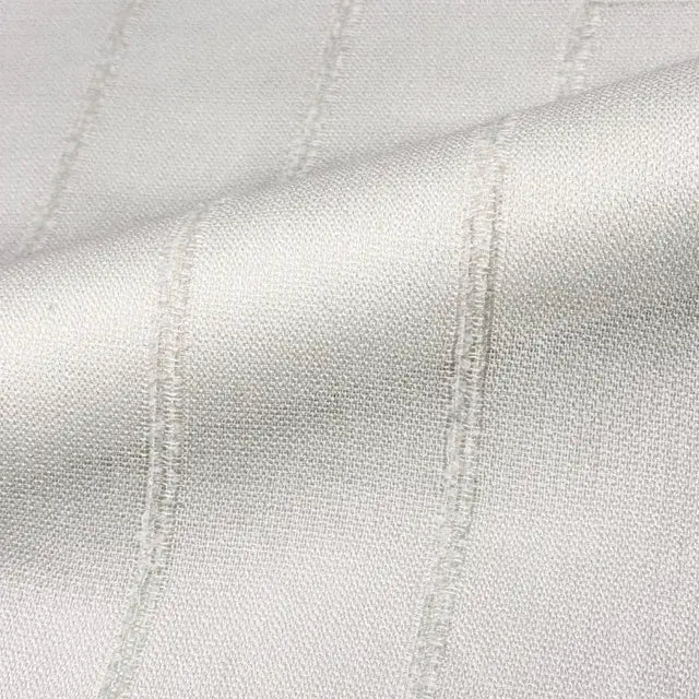 Stripe Embroidery Blend Linen Linen Flat Roman Shade, CL1060