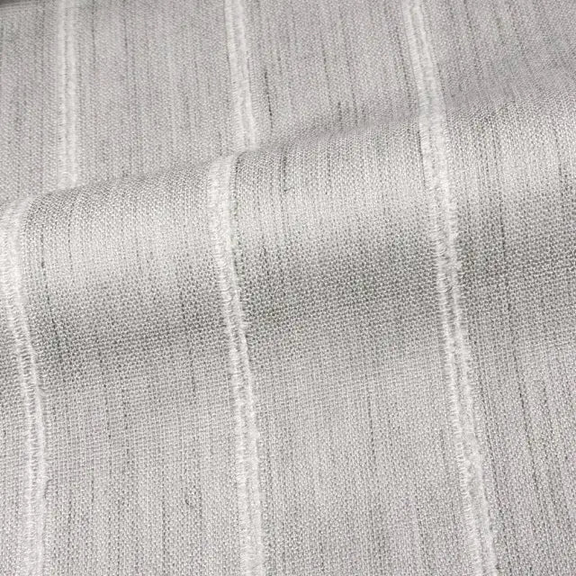 Stripe Embroidery Blend Linen Linen Flat Roman Shade, CL1060