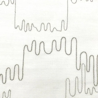 Modern Abstract Line Embroidered Blend Linen Fabric By The Yard, 58"Width, CL1062