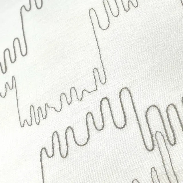 Modern Abstract Line Embroidered Blend Linen Fabric By The Yard, 58"Width, CL1062