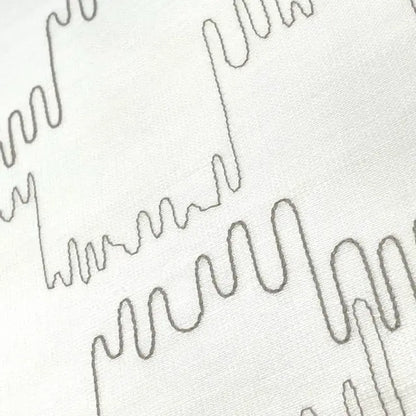 Modern Abstract Line Embroidered Blend Linen Fabric By The Yard, 58"Width, CL1062