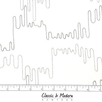Modern Abstract Line Embroidered Blend Linen Fabric By The Yard, 58"Width, CL1062
