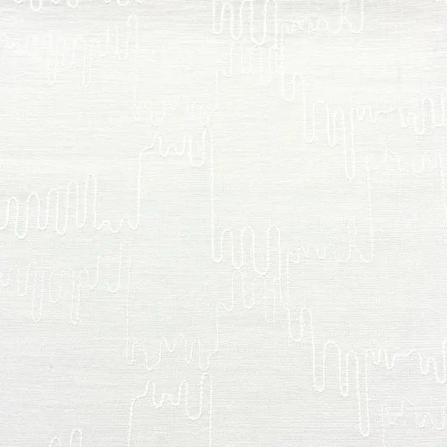 Modern Abstract Line Embroidered Blend Linen Fabric By The Yard, 58"Width, CL1062