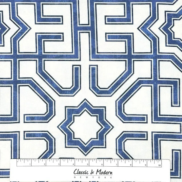 Modern Geometric Moroccan Linen Blend Fabric by the Yard, 54"Width, CL1067