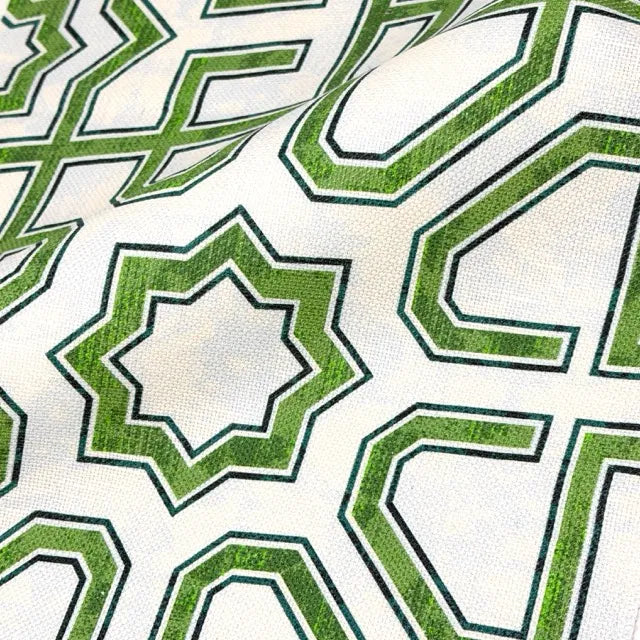Modern Geometric Moroccan Linen Blend Fabric by the Yard, 54"Width, CL1067