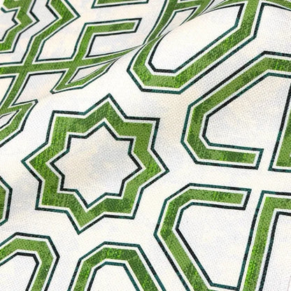 Modern Geometric Moroccan Linen Blend Fabric by the Yard, 54"Width, CL1067