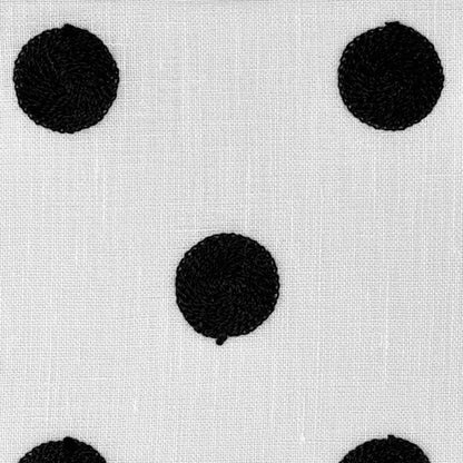 Circle Round Polka Dots Geometric Linen Fabric Flat Roman Shade, CL1072