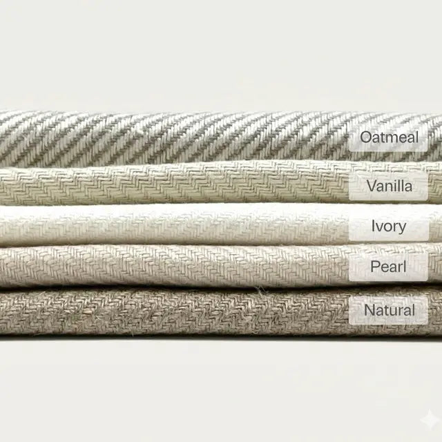 Diagonal Stripe 100% Natural Linen Fabric By The Yard, 54"Width, CL1074