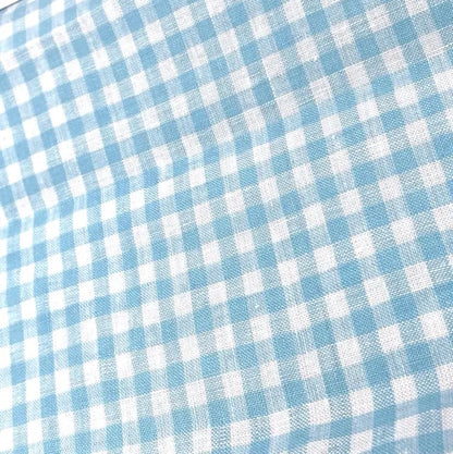 Gingham Check Linen Flat Roman Shade, CL1083