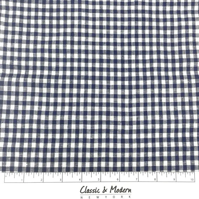 Gingham Check Linen Fabric By The Yard, 55"Width, CL1083