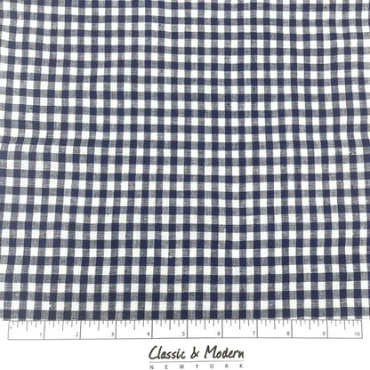 Gingham Check Linen Fabric By The Yard, 55"Width, CL1083