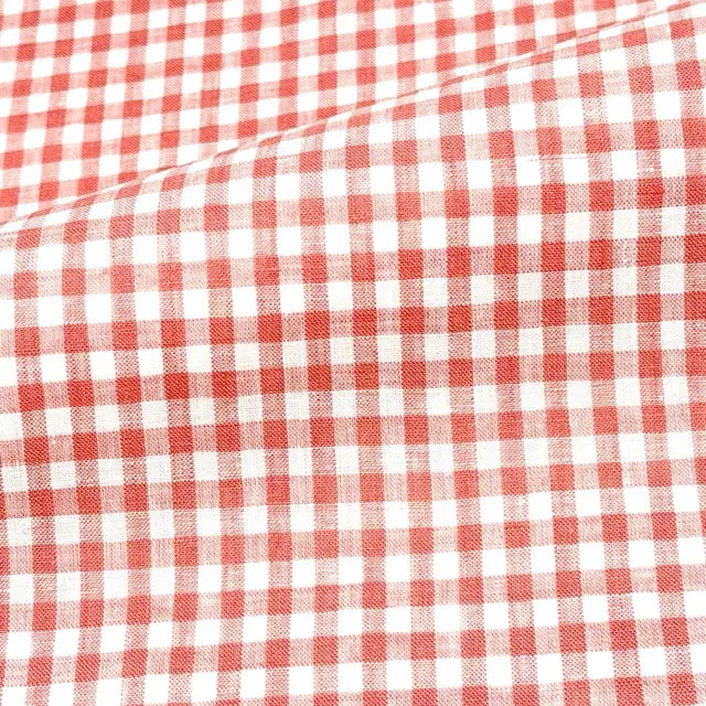 Gingham Check Linen Fabric By The Yard, 55"Width, CL1083