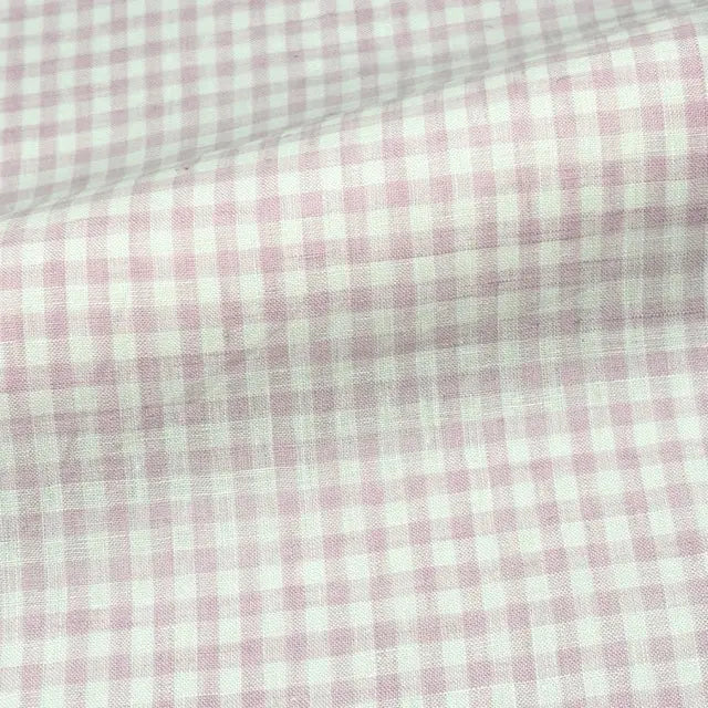 Gingham Check Linen Fabric By The Yard, 55"Width, CL1083