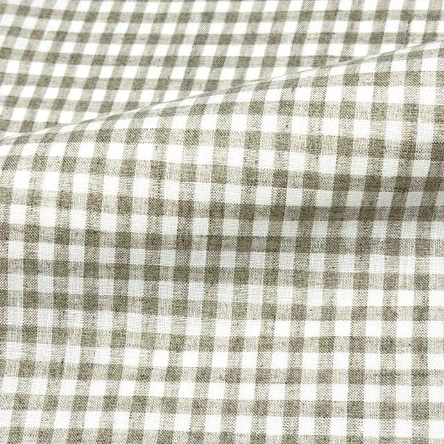 Gingham Check Linen Fabric By The Yard, 55"Width, CL1083