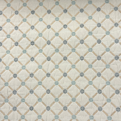 Green Beige Jacquard Diamond Dot Flat Roman Shade, CL1187