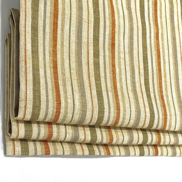 Multi-Color & Beige 100% Linen Fabric by the Yard, 56"Width, CL1089