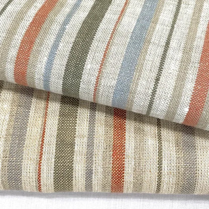Multi-Color & Beige 100% Linen Fabric by the Yard, 56"Width, CL1089