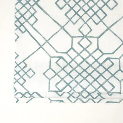Geometric Infinity Knot Trellis Faux Linen Flat Roman Shade, CL1090