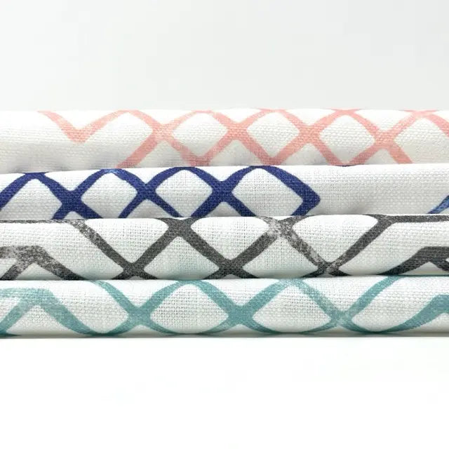 Geometric Infinity Knot Trellis Faux Linen Flat Roman Shade, CL1090