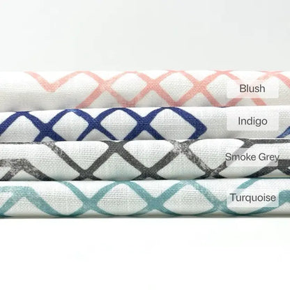 Geometric Infinity Knot Trellis Faux Linen Flat Roman Shade, CL1090