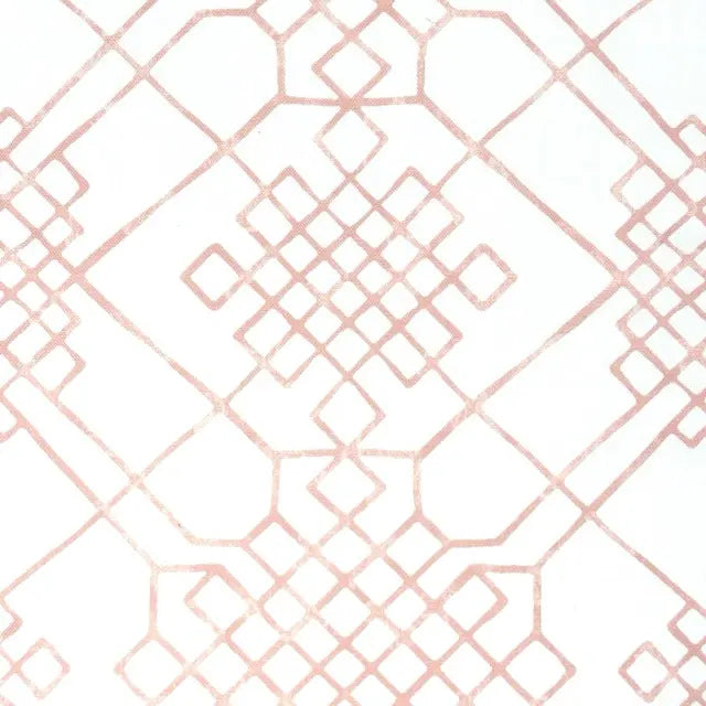 110" Extra Wide Geometric Infinity Knot Trellis Faux Linen Fabric By The Yard, 110"Width, CL1090