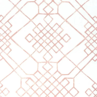 110" Extra Wide Geometric Infinity Knot Trellis Faux Linen Fabric By The Yard, 110"Width, CL1090