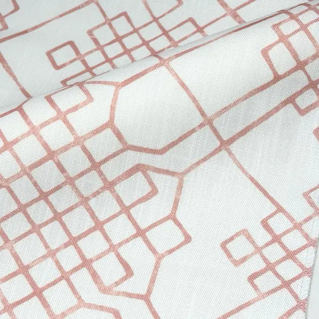 Geometric Infinity Knot Trellis Faux Linen Flat Roman Shade, CL1090
