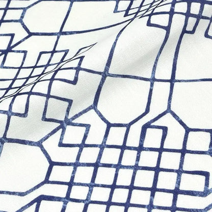 Geometric Infinity Knot Trellis Faux Linen Flat Roman Shade, CL1090