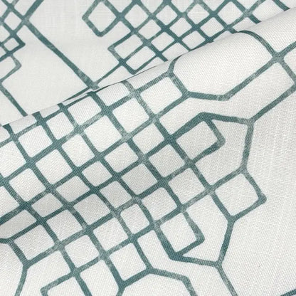 Geometric Infinity Knot Trellis Faux Linen Flat Roman Shade, CL1090