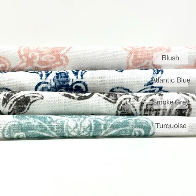 Distressed Damask Floral Faux Linen Flat Roman Shade, CL1091