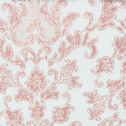 Distressed Damask Floral Faux Linen Flat Roman Shade, CL1091