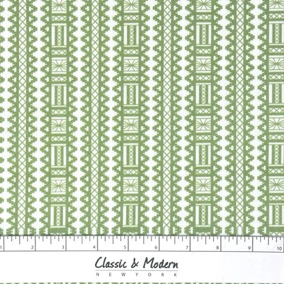 Geometric Folk Art Stripe Faux Linen Farmhouse Roman Shade, CL1093
