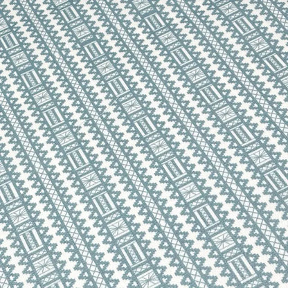 Geometric Folk Art Stripe Faux Linen Farmhouse Roman Shade, CL1093