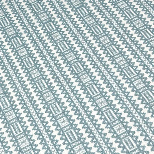 Geometric Folk Art Stripe Medium Weight Faux Linen Fabric By The Yard, 57"Width, CL1093