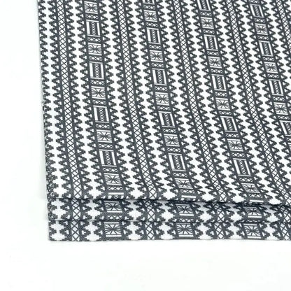 Geometric Folk Art Stripe Medium Weight Faux Linen Fabric By The Yard, 57"Width, CL1093