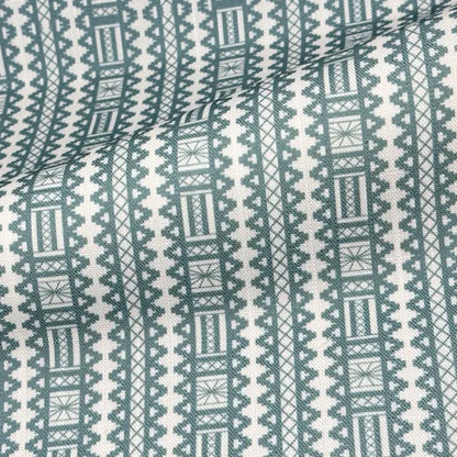 Geometric Folk Art Stripe Faux Linen Farmhouse Roman Shade, CL1093