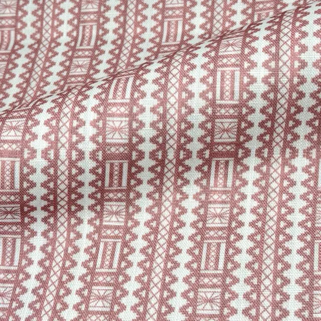 Geometric Folk Art Stripe Faux Linen Farmhouse Roman Shade, CL1093