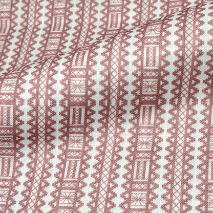 Geometric Folk Art Stripe Faux Linen Farmhouse Roman Shade, CL1093