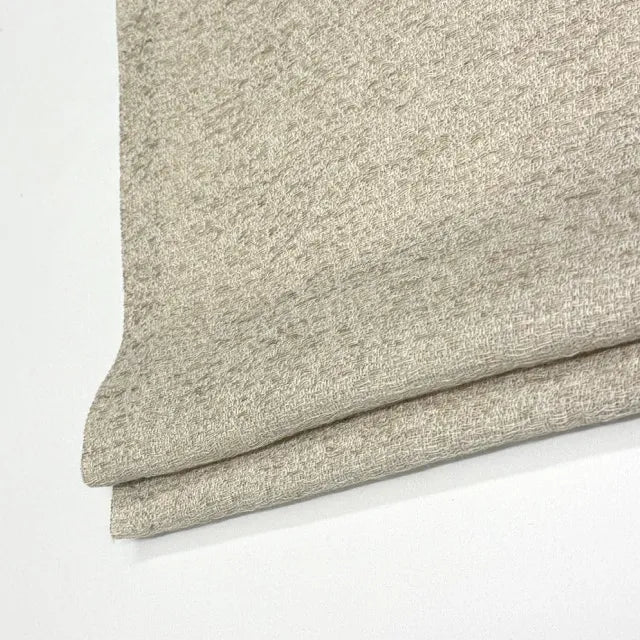 Textured Rustic Open Weave Linen Linen Blend Flat Roman Shade, CL1101