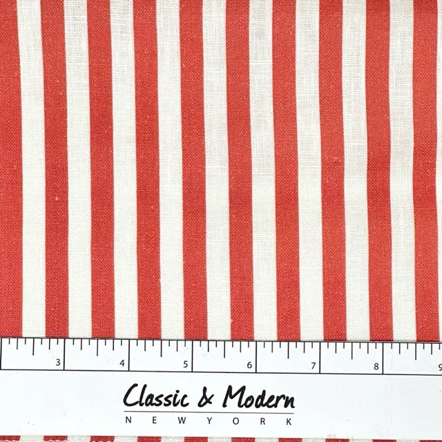 3/8" Narrow Thin Stripe 100% Natural Linen Fabric by the Yard, 57"Width, CL1102