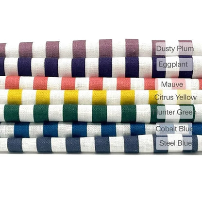 3/8" Narrow Thin Stripe 100% Natural Linen Fabric by the Yard, 57"Width, CL1102