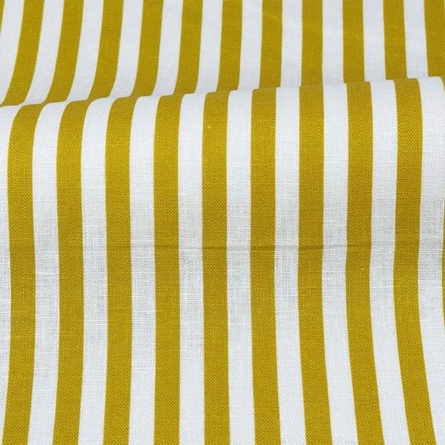 3/8" Narrow Thin Stripe 100% Natural Linen Fabric by the Yard, 57"Width, CL1102