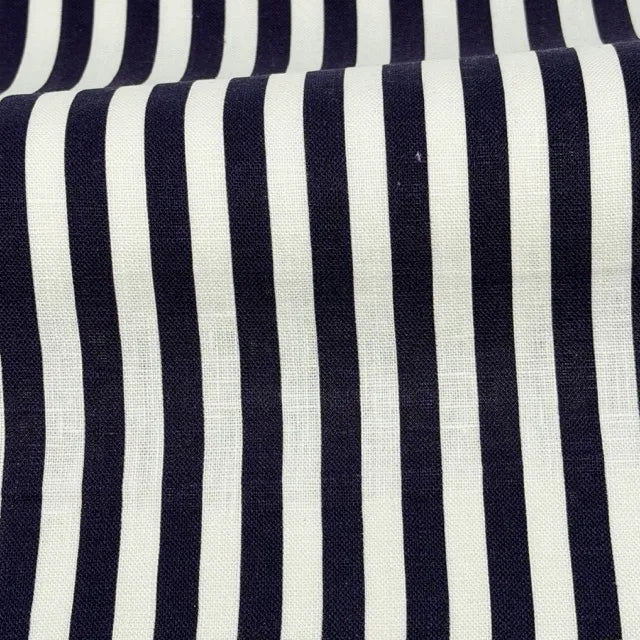 3/8" Narrow Thin Stripe 100% Natural Linen Fabric by the Yard, 57"Width, CL1102