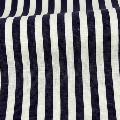 3/8" Narrow Thin Stripe 100% Natural Linen Fabric by the Yard, 57"Width, CL1102