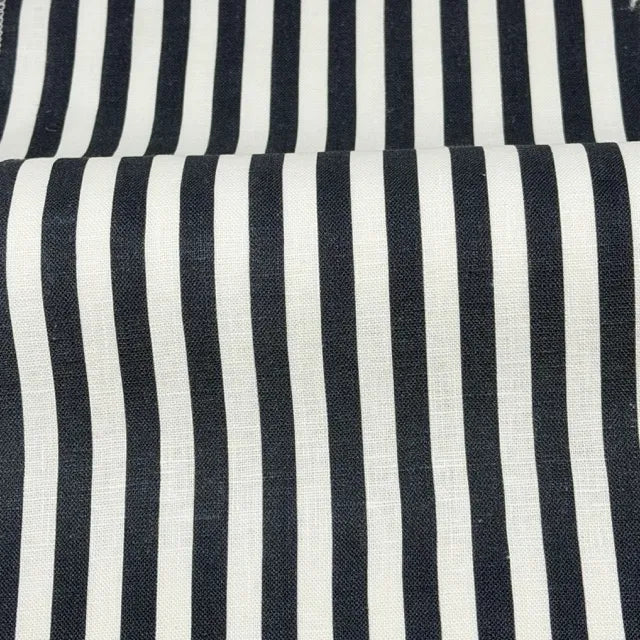 3/8" Narrow Thin Stripe 100% Natural Linen Fabric by the Yard, 57"Width, CL1102