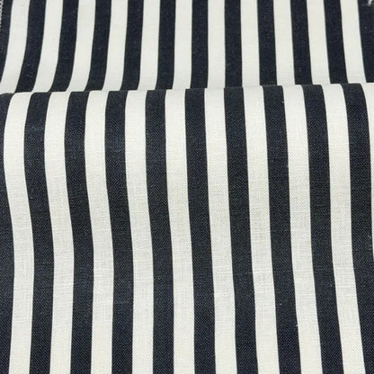 3/8" Narrow Thin Stripe 100% Natural Linen Fabric by the Yard, 57"Width, CL1102